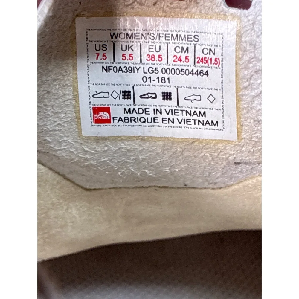 The North Face Litewave Flow Lace II Women 7.5 White Tan Mesh Sneakers NF0A39IY
